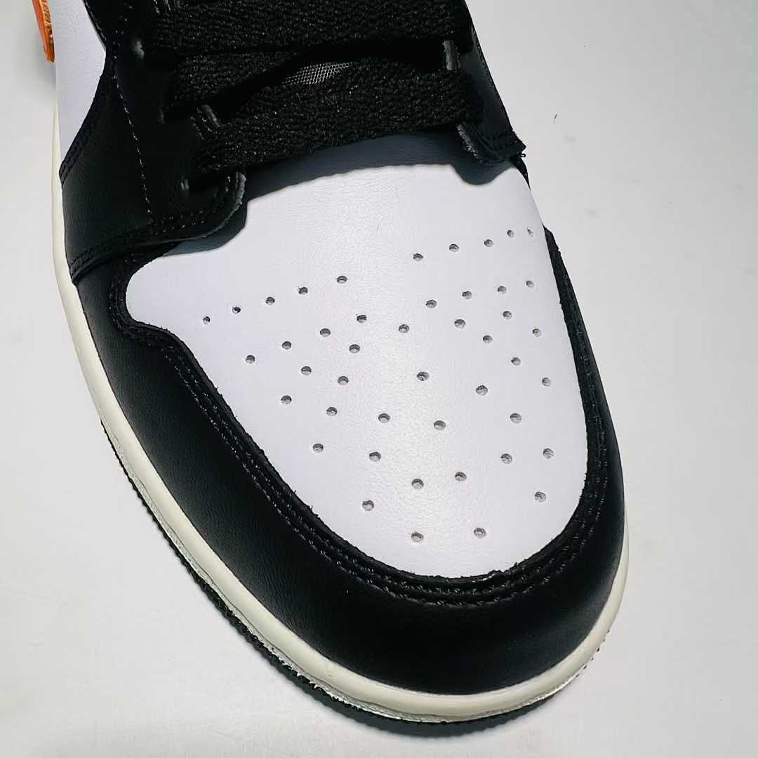 Air Jordan 1 Mid "Starfish" Black White Orange DQ8426-000 Men's Women's Lifestyle Casual Basketball Sneakers Shoes