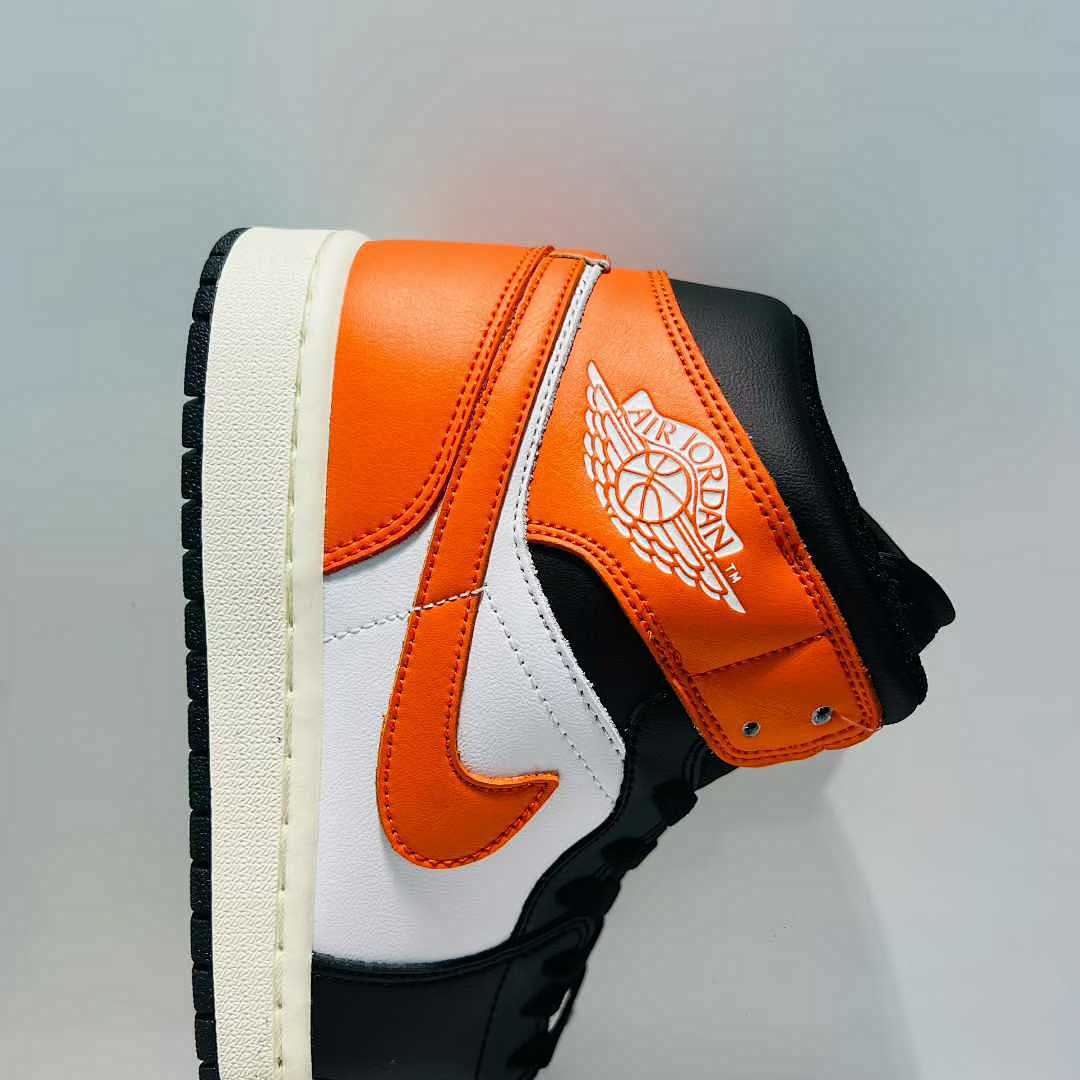 Air Jordan 1 Mid "Starfish" Black White Orange DQ8426-000 Men's Women's Lifestyle Casual Basketball Sneakers Shoes