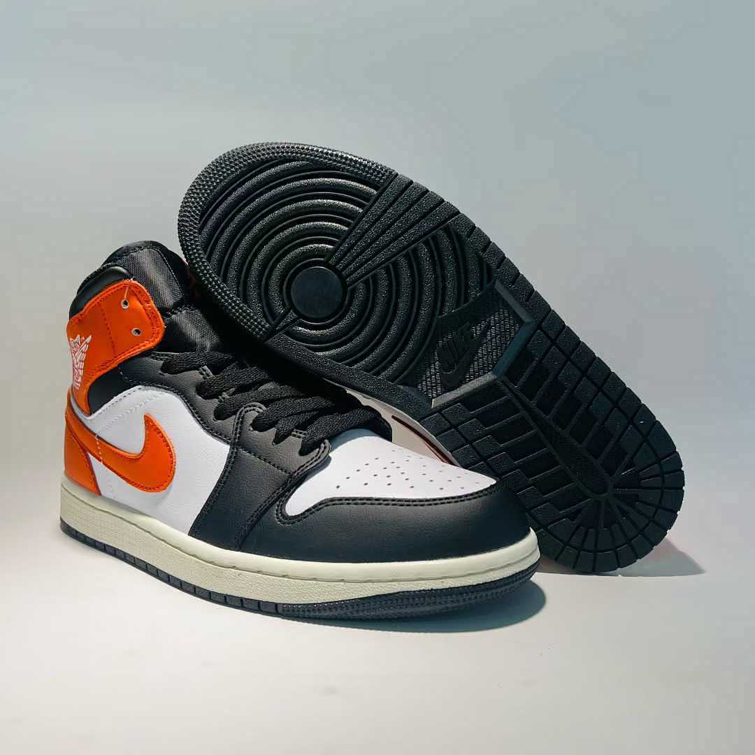 Air Jordan 1 Mid "Starfish" Black White Orange DQ8426-000 Men's Women's Lifestyle Casual Basketball Sneakers Shoes