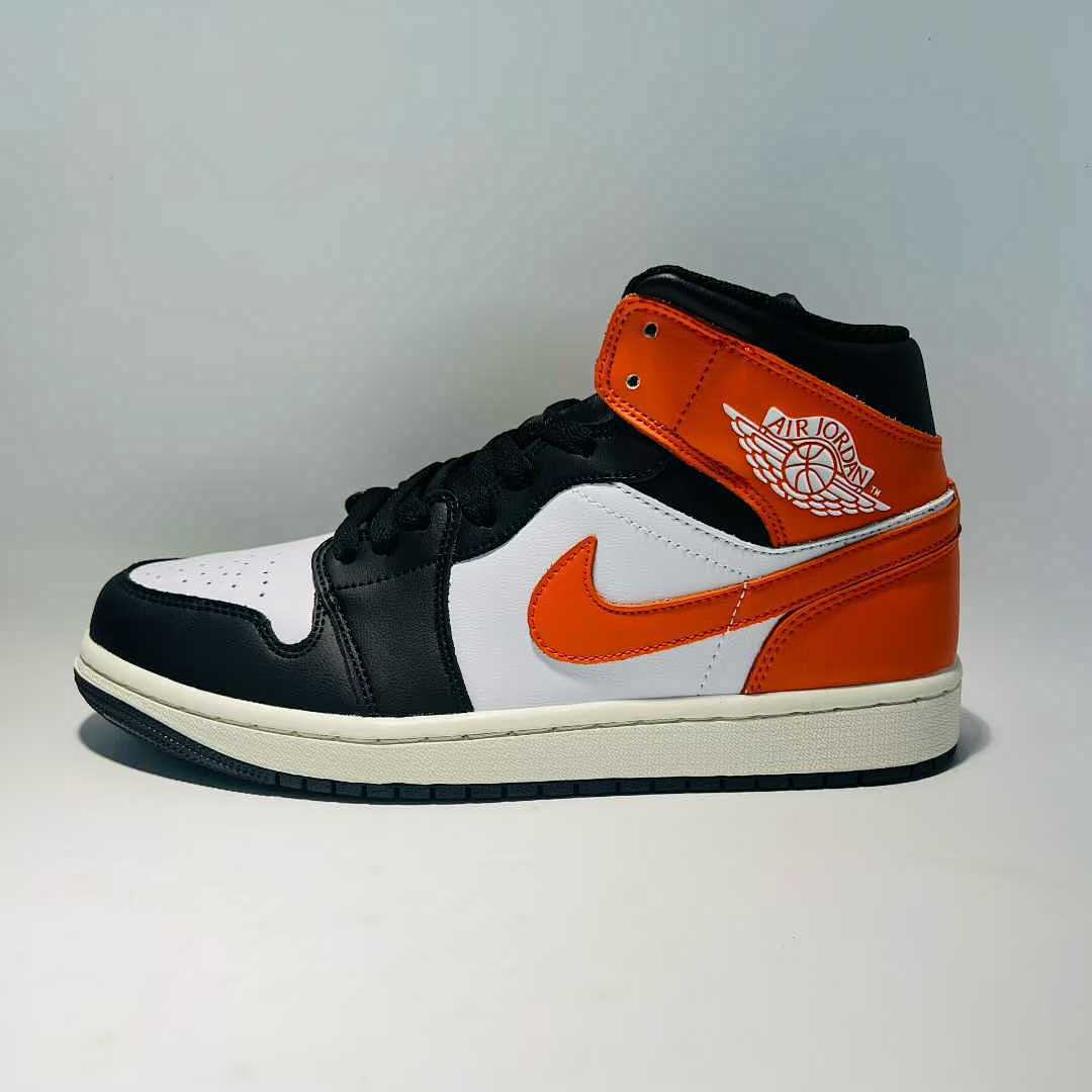 Air Jordan 1 Mid "Starfish" Black White Orange DQ8426-000 Men's Women's Lifestyle Casual Basketball Sneakers Shoes