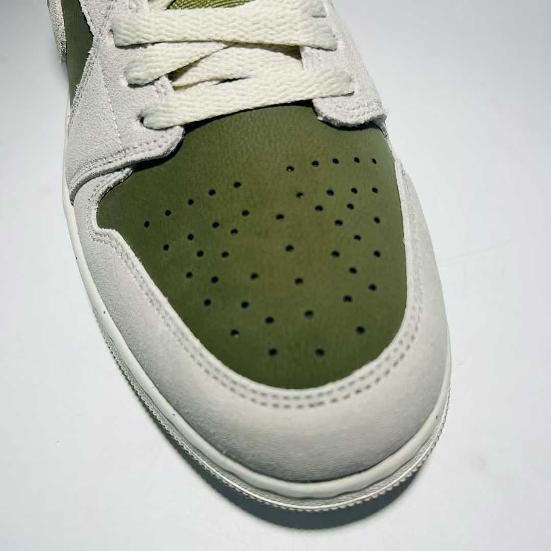 Nike Air Jordan 1 Low SE Light Olive Sail White Sneakers DN1635-001 Men's Women's Lifestyle Shoes