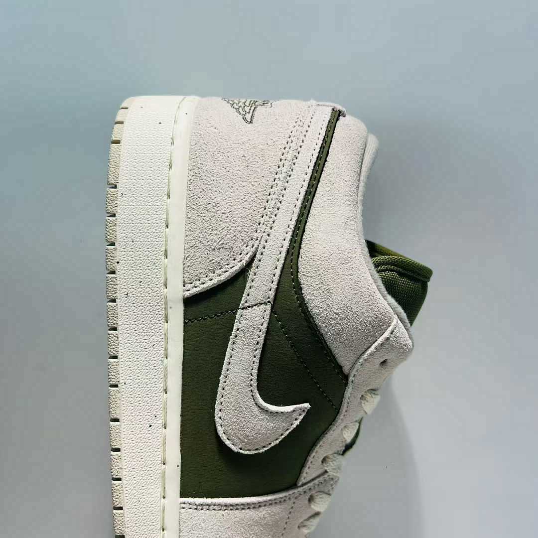 Nike Air Jordan 1 Low SE Light Olive Sail White Sneakers DN1635-001 Men's Women's Lifestyle Shoes