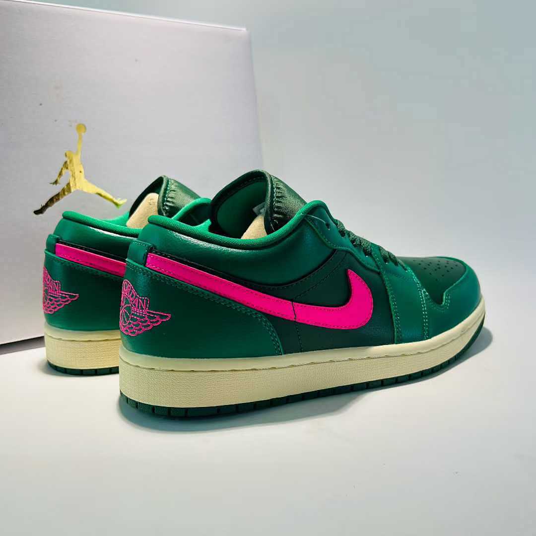Air Jordan 1 Low SE Noble Green Dark Pink Sail Sneakers FJ3465-300 Men's Women's Shoes