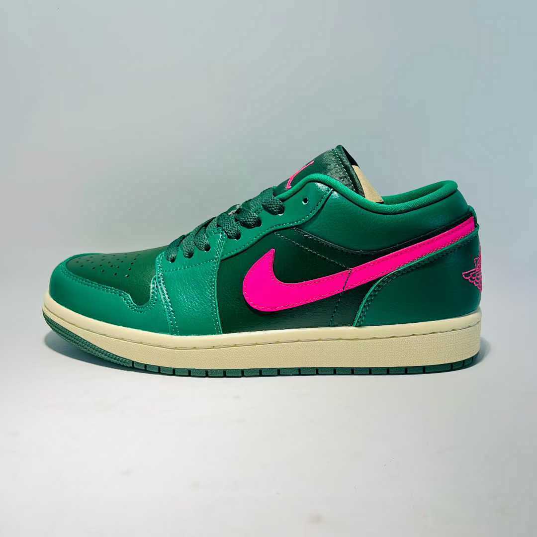Air Jordan 1 Low SE Noble Green Dark Pink Sail Sneakers FJ3465-300 Men's Women's Shoes