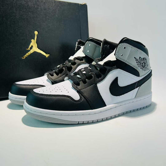 Nike Air Jordan 1 Mid Light Smoke Grey Black White (554724-078) Men's Women's Casual Athletic Sneakers Shoes