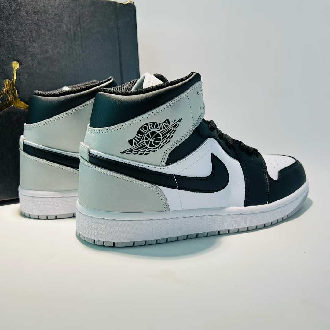 Nike Air Jordan 1 Mid Light Smoke Grey Black White (554724-078) Men's Women's Casual Athletic Sneakers Shoes
