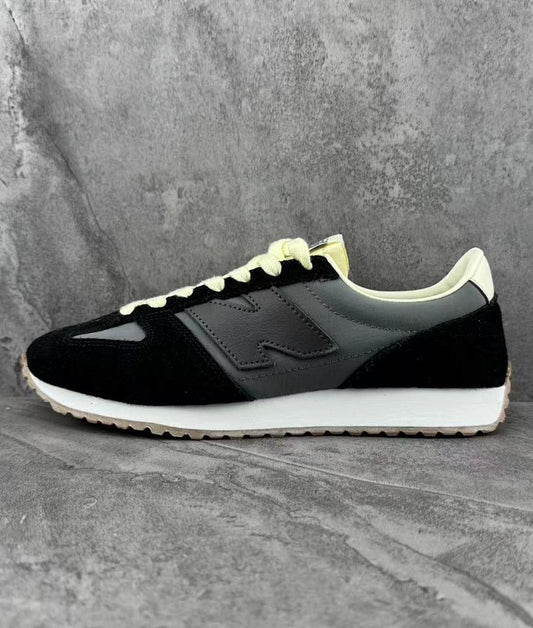 New Balance 420 U420 Black Dark Grey Yellow Suede Retro Lifestyle Sneakers
