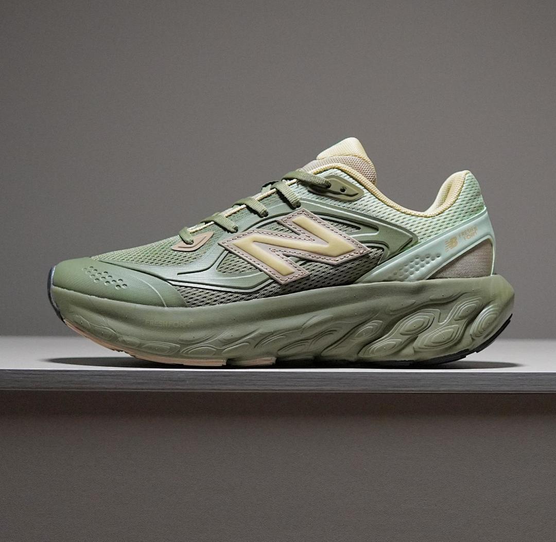 New Balance Fresh Foam X More v4 Men's Running Shoes Olive Green Timberwolf MMORGO4 - Ultimate Cushioning Comfort Sneakers