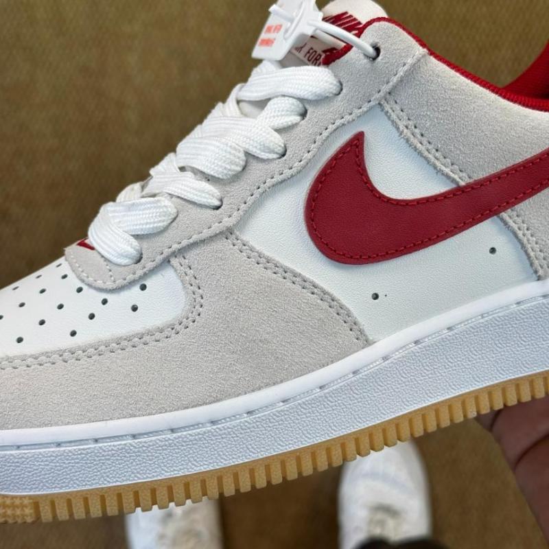 Nike Air Force 1 Low Summit White University Red Light Smoke Grey Gum Light Brown DV0788-100