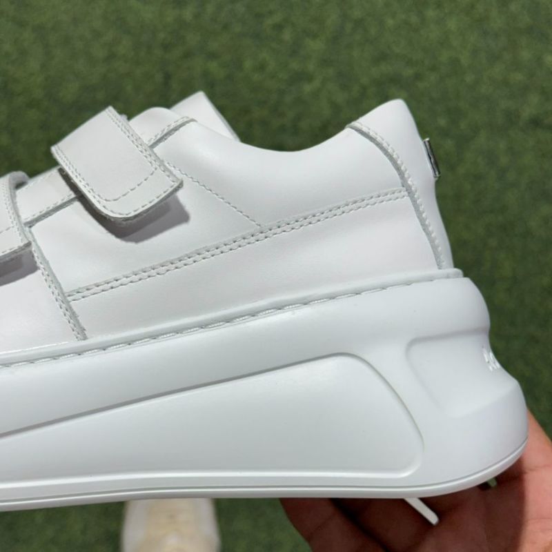 Alexander McQueen Women's White Leather Double Strap Oversized Sneakers
