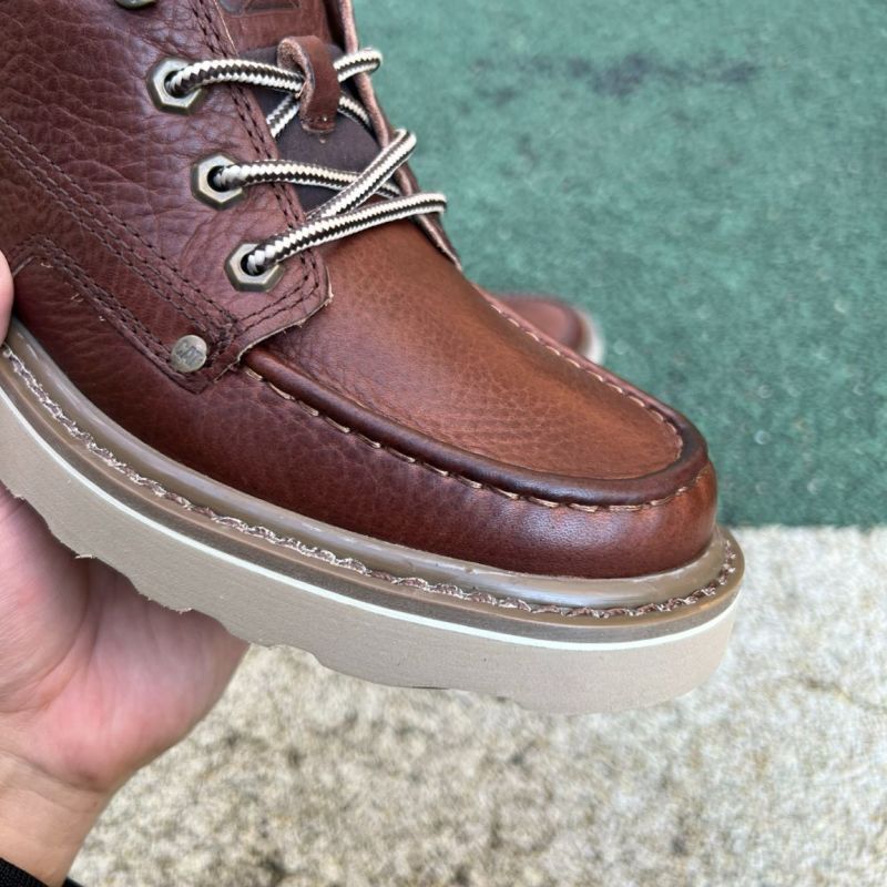 Caterpillar Men's Founder Moc Toe Chukka Boots Brown Leather