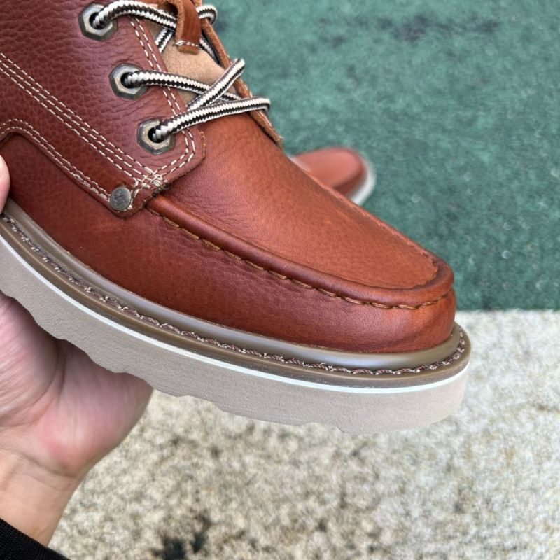 Caterpillar Men's Brown Leather Moc Toe Chukka Boots