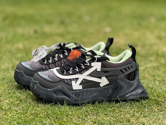 Off-White ODSY-1000 Black White Arrows Green Accent Sneakers Trainers