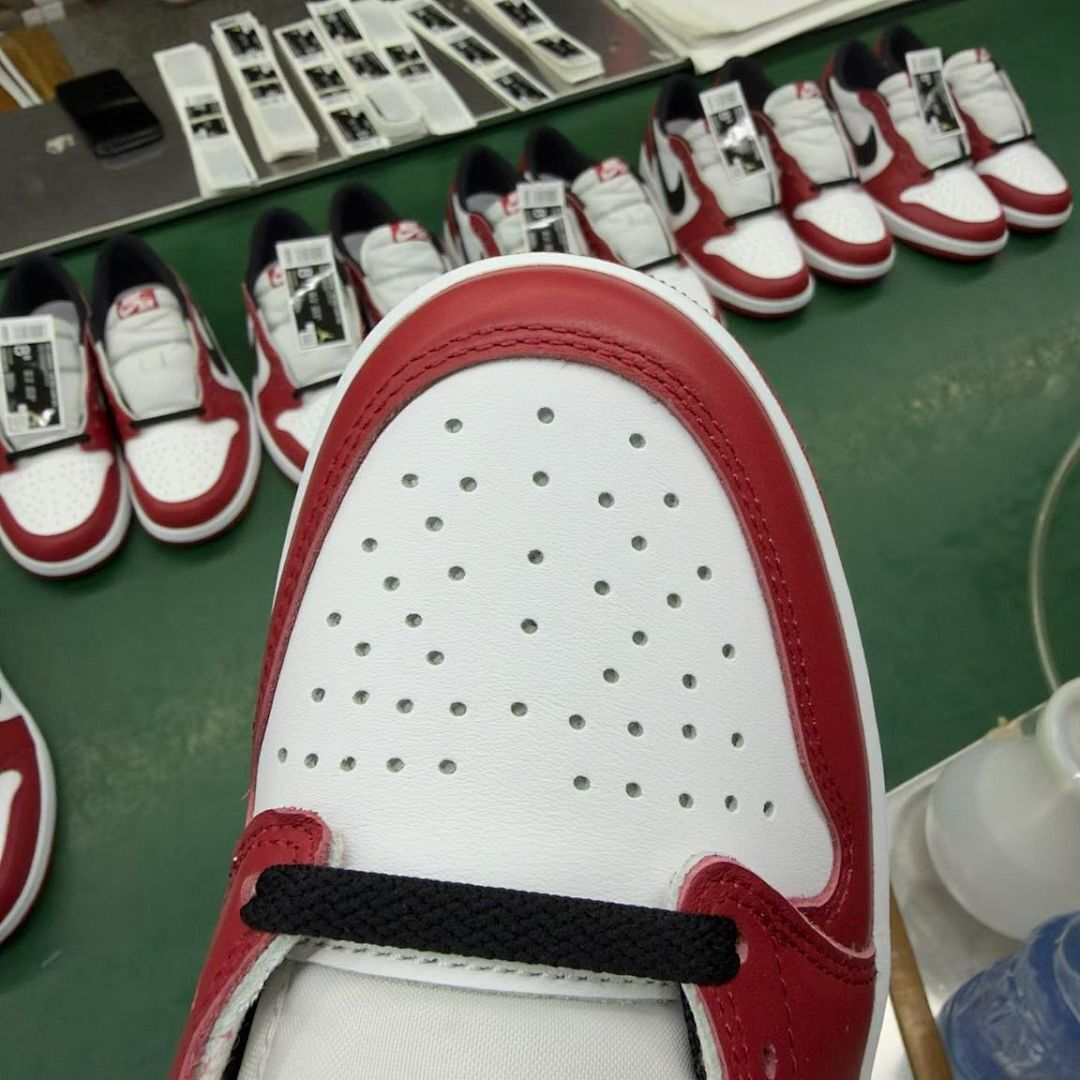 Nike Air Jordan 1 Low 'Gym Red' 553558-605 White Black Red Men's Lifestyle Sneakers