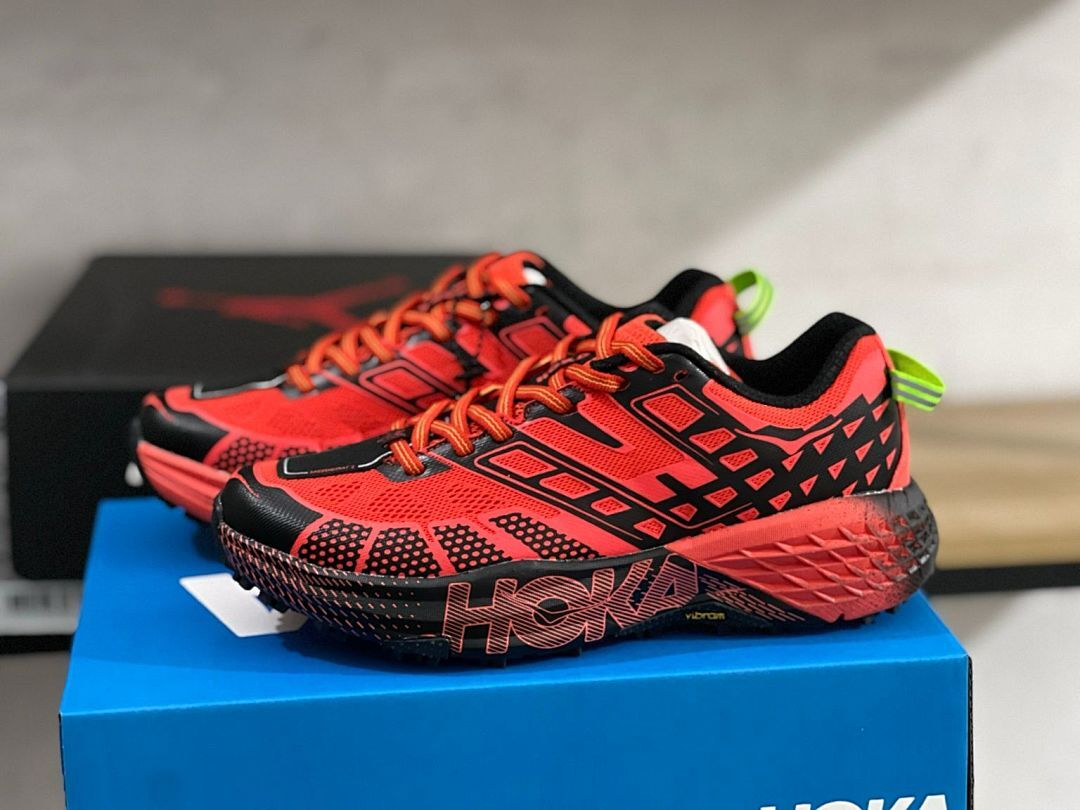 Hoka Speedgoat 5 Men's Trail Running Shoes Fiesta Black 1127929-FBG Vibram Outsole