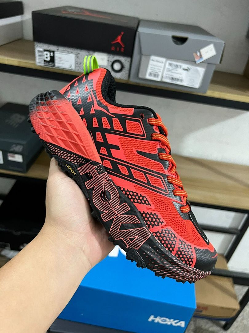 Hoka Speedgoat 5 Men's Trail Running Shoes Fiesta Black 1127929-FBG Vibram Outsole