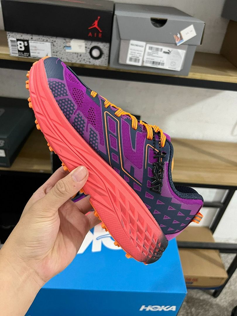 Hoka Speedgoat 5 Men's Trail Running Shoes - Dark Violet / Amber Yellow (1123123)