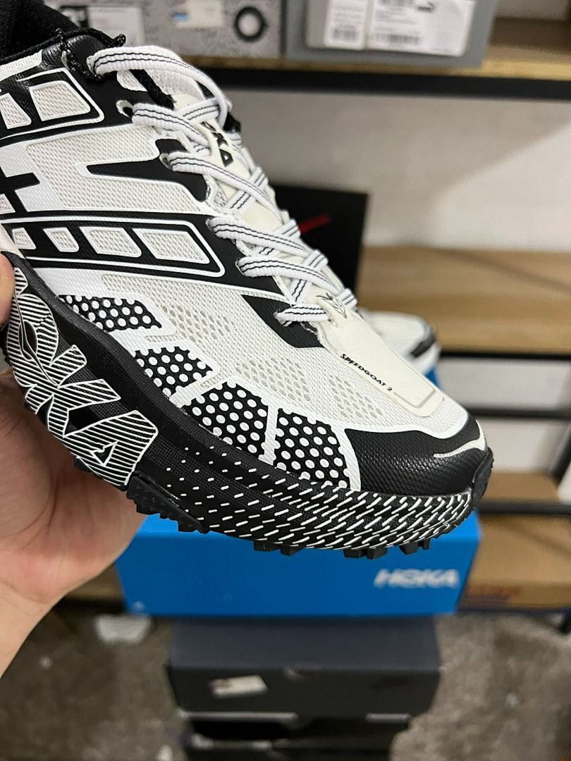 Hoka Speedgoat 2 Trail Running Shoes White Black Vibram Outsole