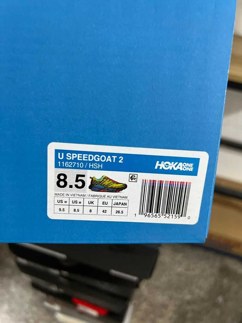 Hoka Speedgoat 5 Men's Trail Running Shoes 1123123-BYBC Bright Yellow Blue Coral Vibram Megagrip