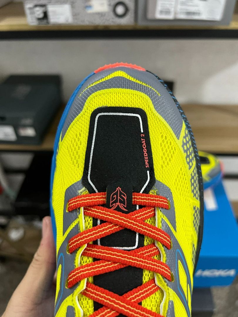 Hoka Speedgoat 5 Men's Trail Running Shoes 1123123-BYBC Bright Yellow Blue Coral Vibram Megagrip