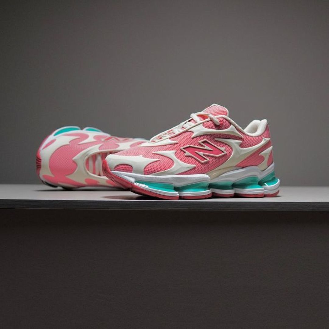 New Balance ARZWMD Pink Aqua White Chunky Retro Sneakers Shoes