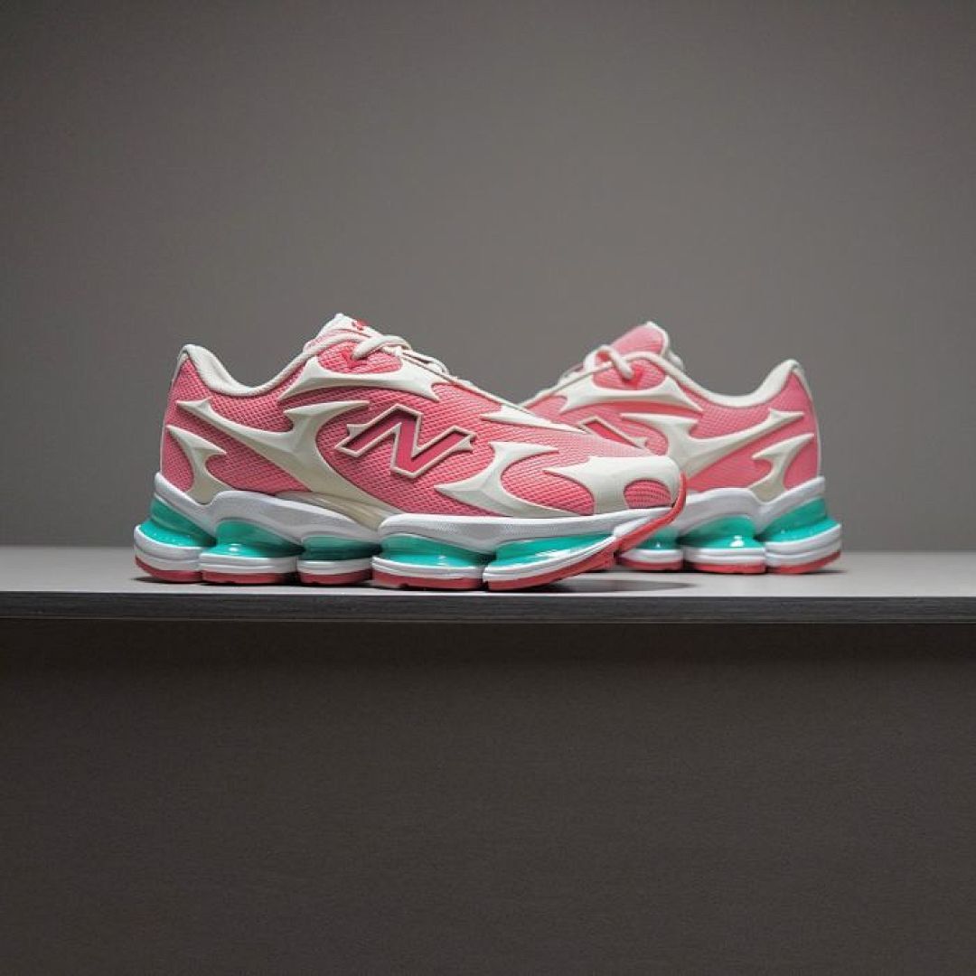 New Balance ARZWMD Pink Aqua White Chunky Retro Sneakers Shoes