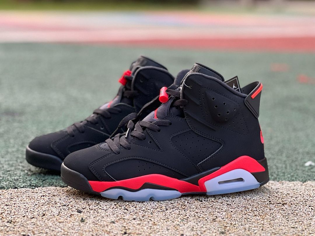 Nike Air Jordan 6 Retro "Infrared" Black Red Men's Basketball Shoes Sneakers 384664-060