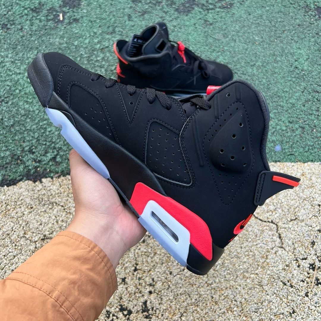 Nike Air Jordan 6 Retro "Infrared" Black Red Men's Basketball Shoes Sneakers 384664-060
