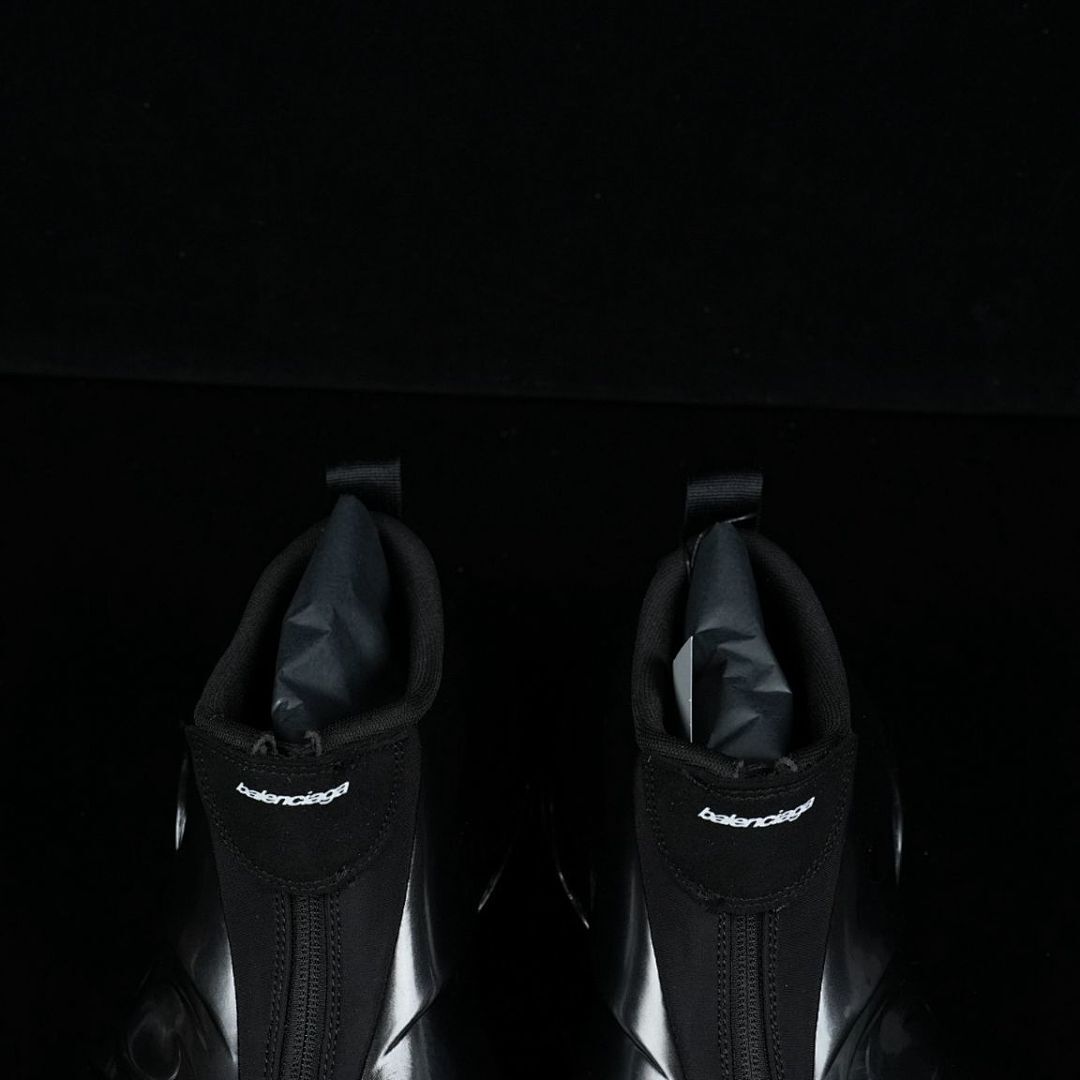 Balenciaga Space Zip Up Bootie Black Men's High-Top Sneaker 700877 W3BE1 1000