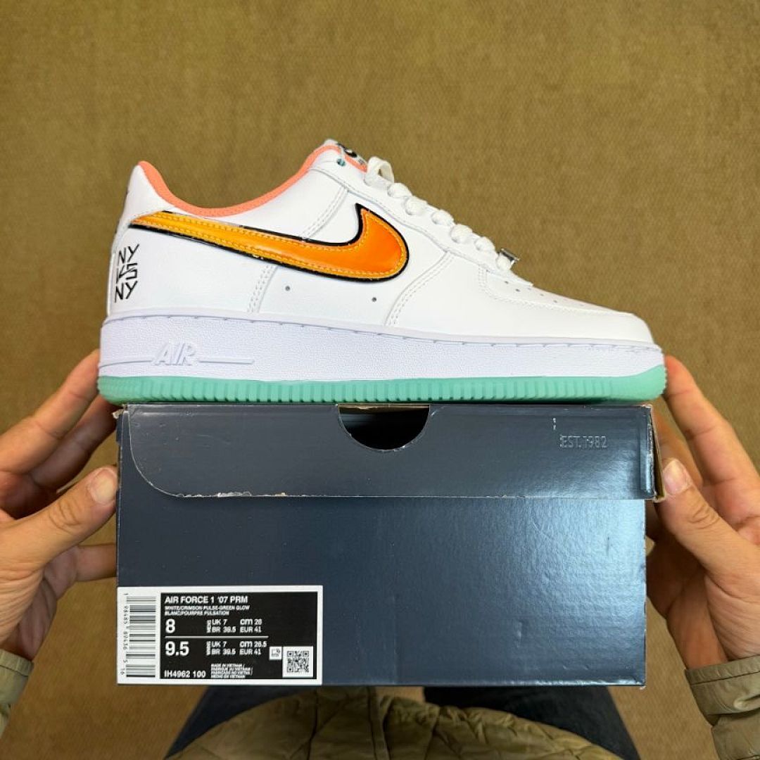 Nike Air Force 1 Low NY vs NY White Total Orange Mint Foam Black Men's Women's Sneakers Shoes DV2122-100