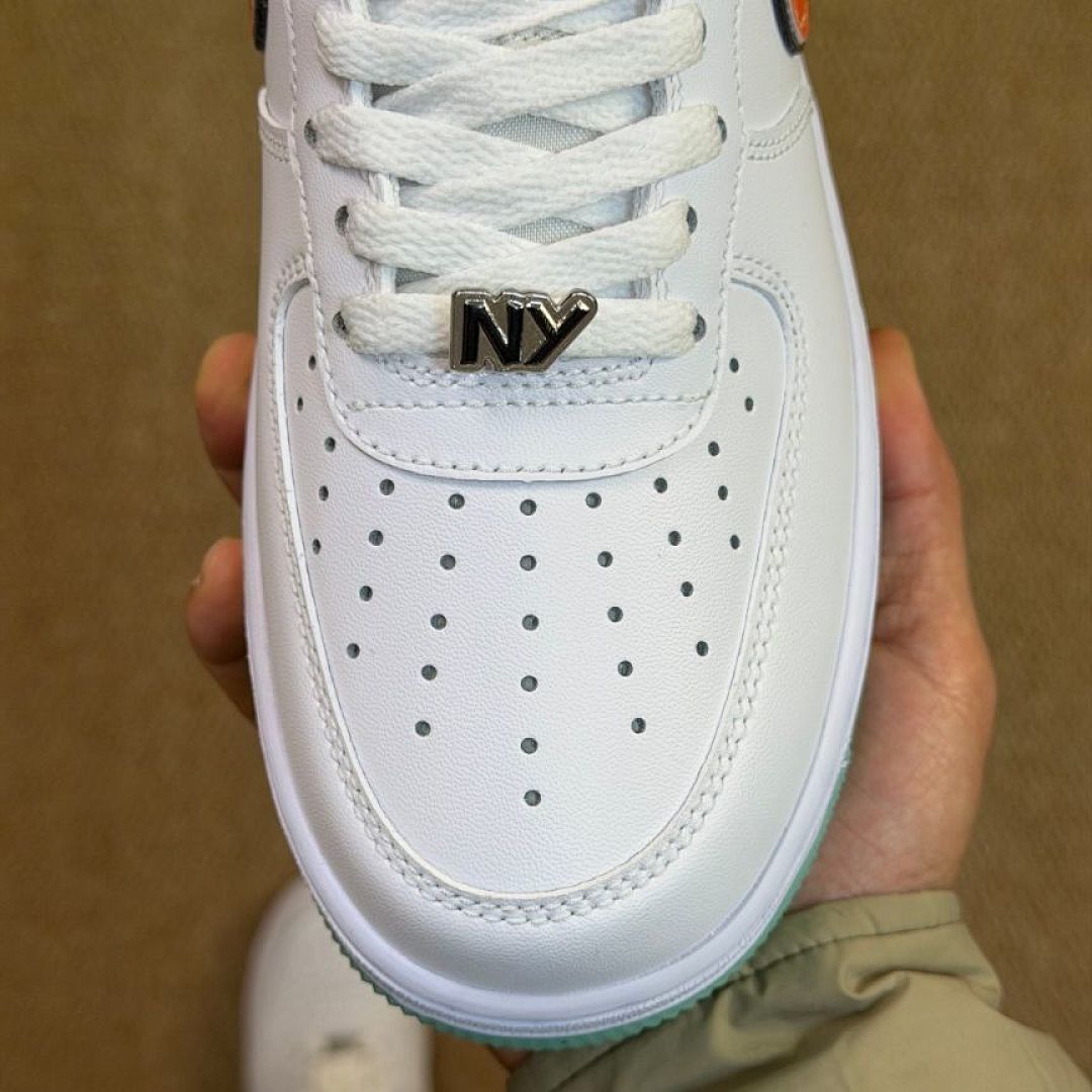 Nike Air Force 1 Low NY vs NY White Total Orange Mint Foam Black Men's Women's Sneakers Shoes DV2122-100