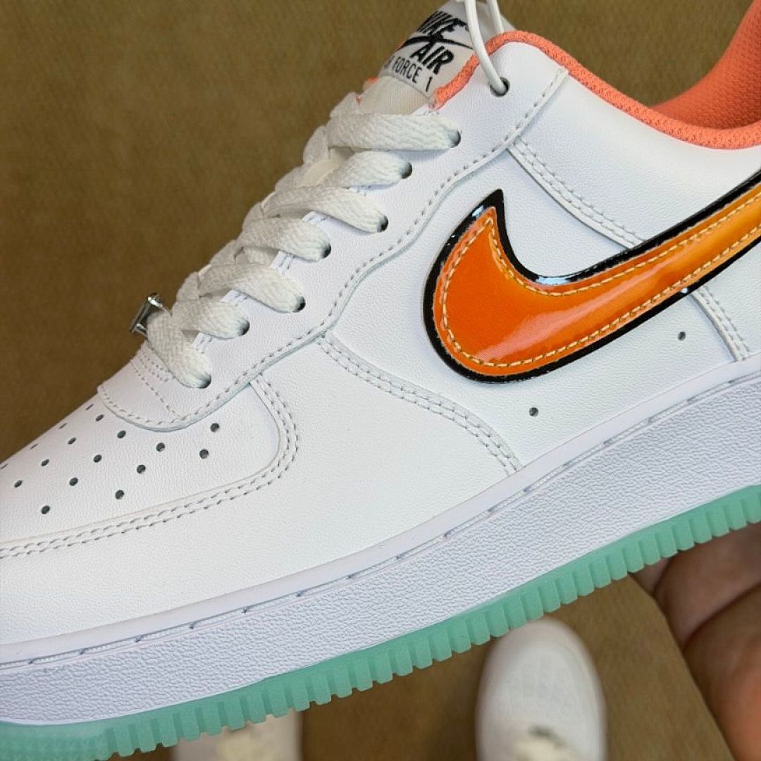 Nike Air Force 1 Low NY vs NY White Total Orange Mint Foam Black Men's Women's Sneakers Shoes DV2122-100