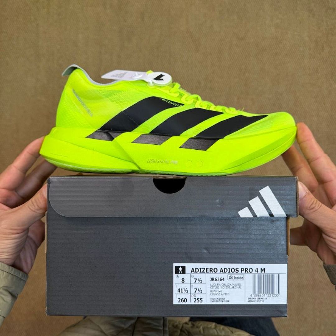 Adidas Adizero Adios Pro 3 Running Shoes Solar Yellow Core Black Lightstrike Pro Marathon Race Performance Training Sneakers (HQ3511)