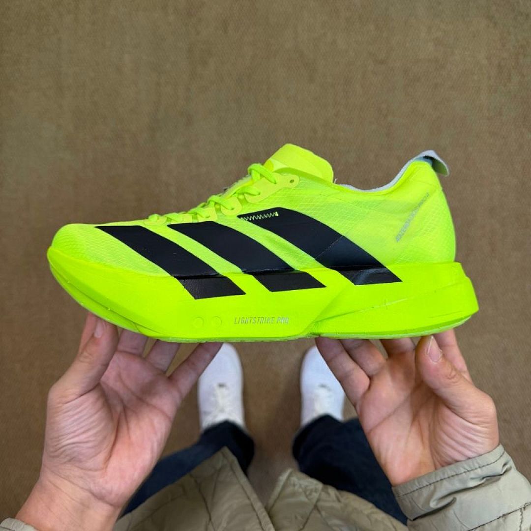 Adidas Adizero Adios Pro 3 Running Shoes Solar Yellow Core Black Lightstrike Pro Marathon Race Performance Training Sneakers (HQ3511)