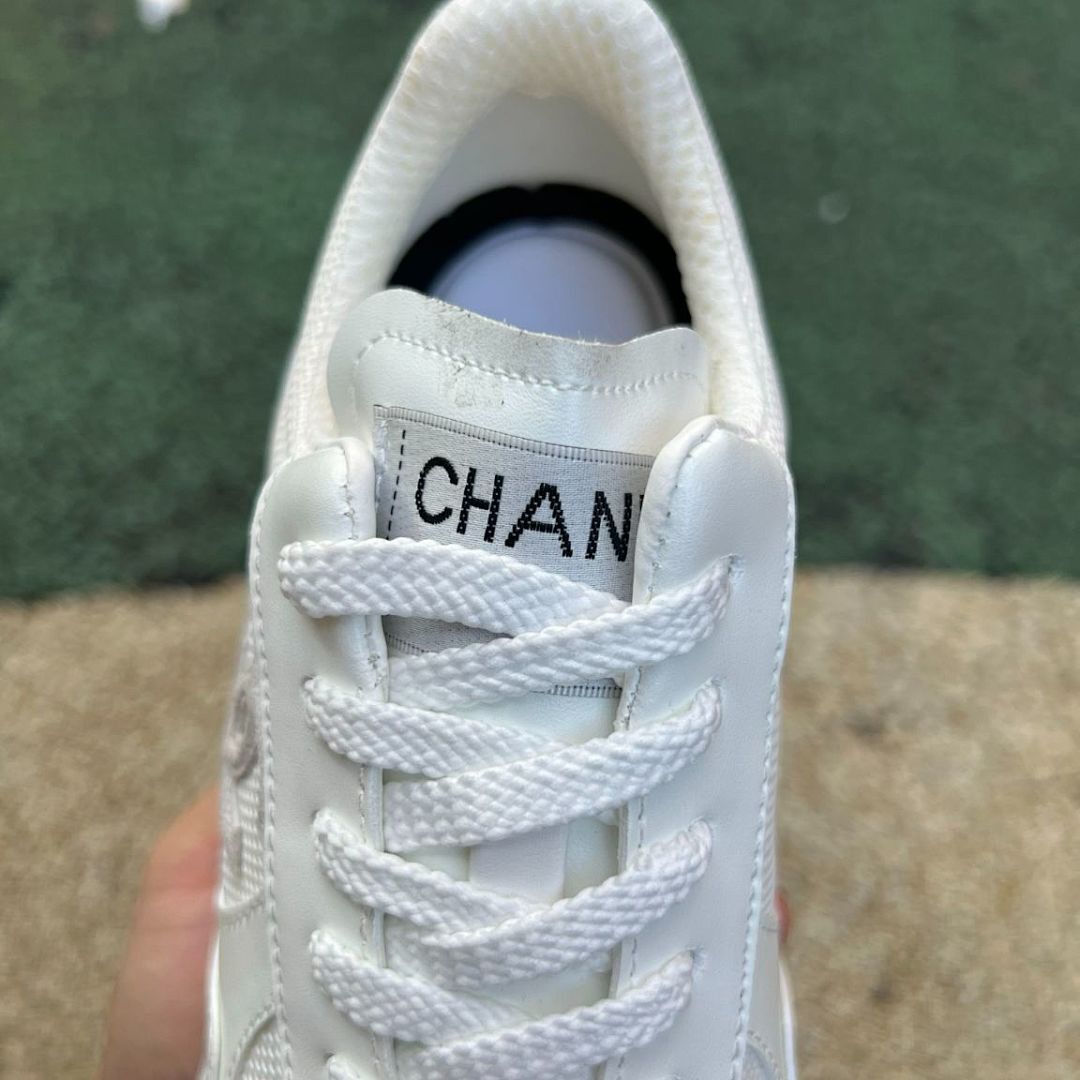 Chanel Low-Top Trainers White & Black G37136 Women's Luxury Chunky Sneakers Block Heel