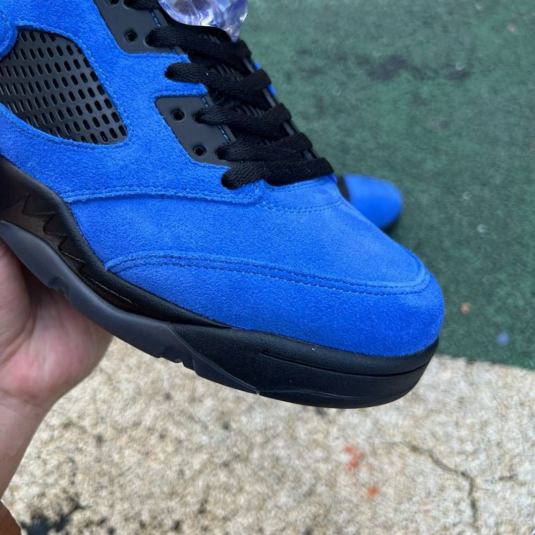 Jordan 5 Retro Blue Suede Game Royal Black Men's Sneakers 136027-401