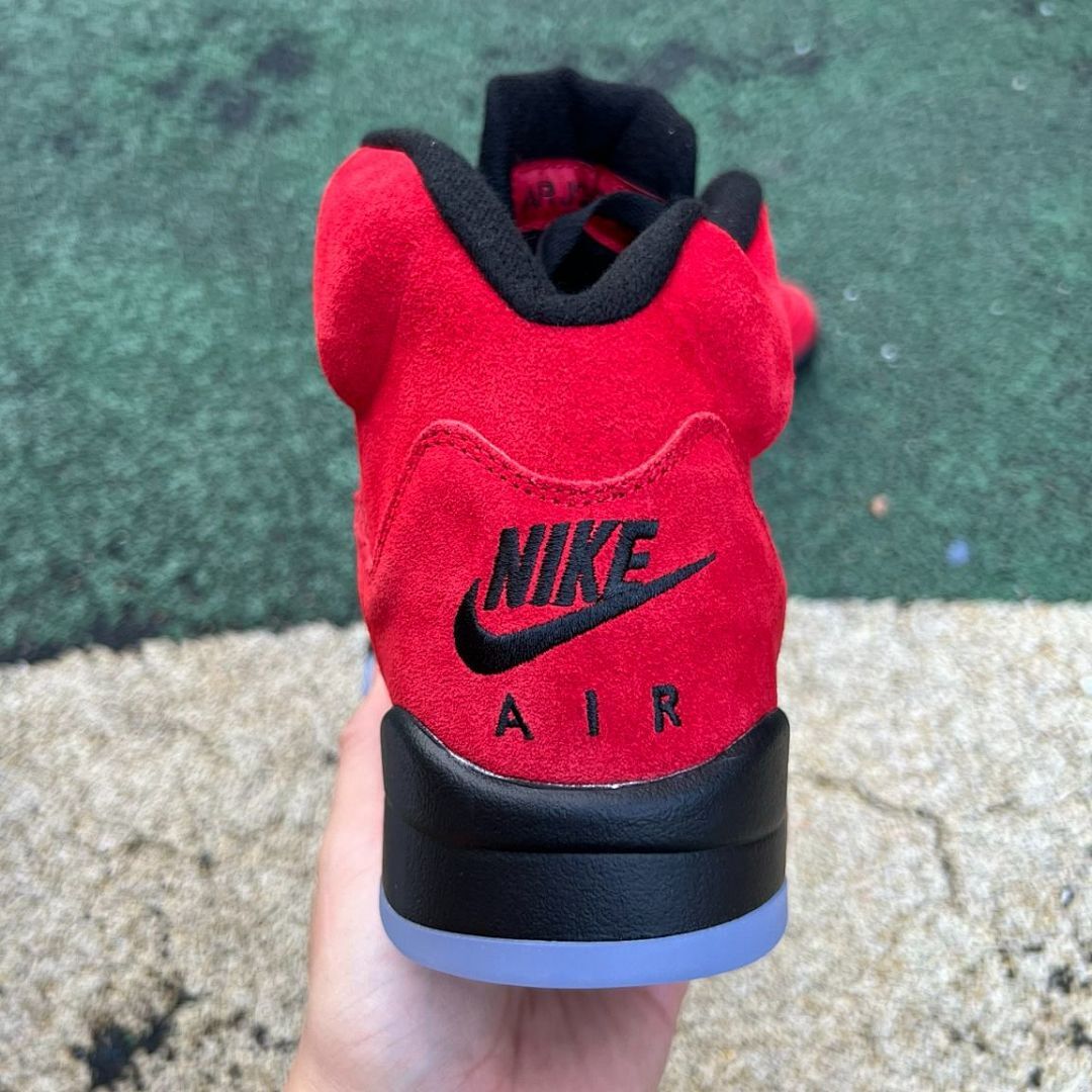 Air Jordan 5 Retro Raging Bull DD0587-600 Men's Varsity Red Suede Black Icy Sole Sneakers