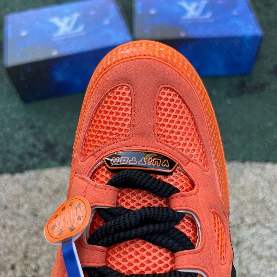 Louis Vuitton LV Trainer Sneaker Orange Full Strass Crystals Men's Women's Luxury Designer Shoes