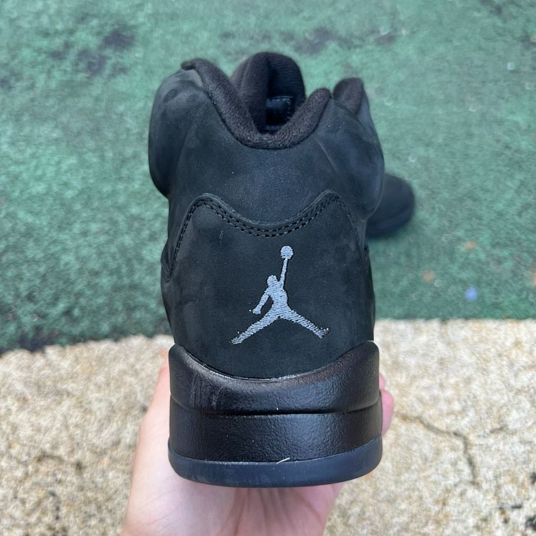 Air Jordan 5 Retro Black Cat CU6675-006 Men's Shoes Triple Black Stealth Premium Nubuck Basketball Sneakers
