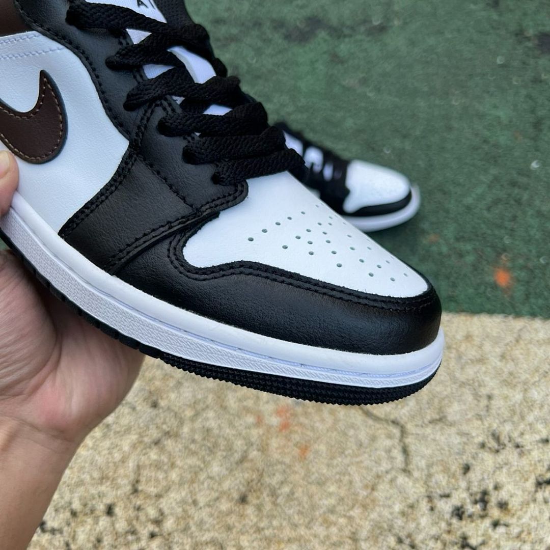 Nike Air Jordan 1 Low Black White Palomino Espresso Brown Sneakers Shoes Men's 553558-070