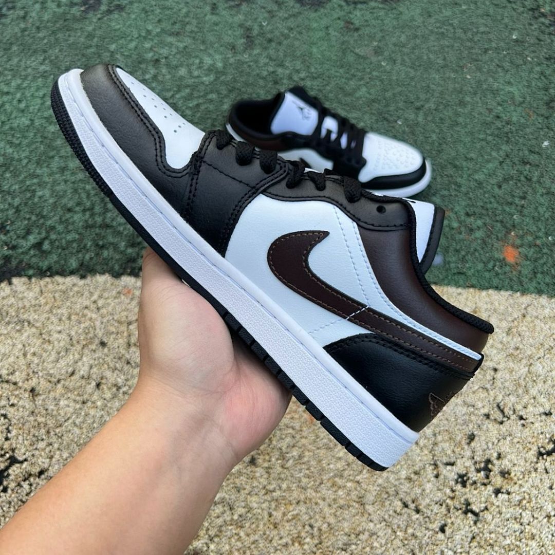 Nike Air Jordan 1 Low Black White Palomino Espresso Brown Sneakers Shoes Men's 553558-070
