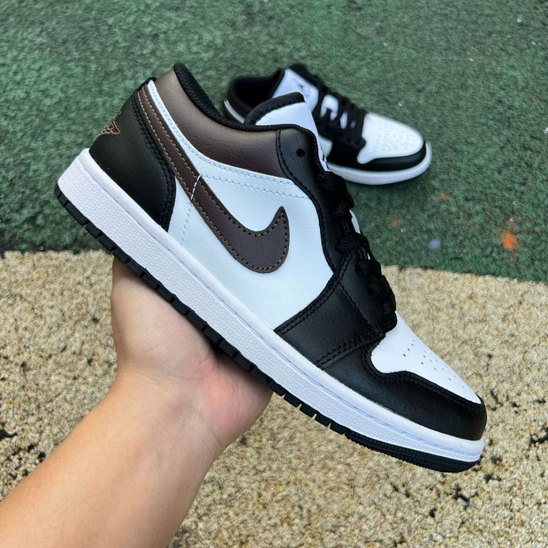 Nike Air Jordan 1 Low Black White Palomino Espresso Brown Sneakers Shoes Men's 553558-070