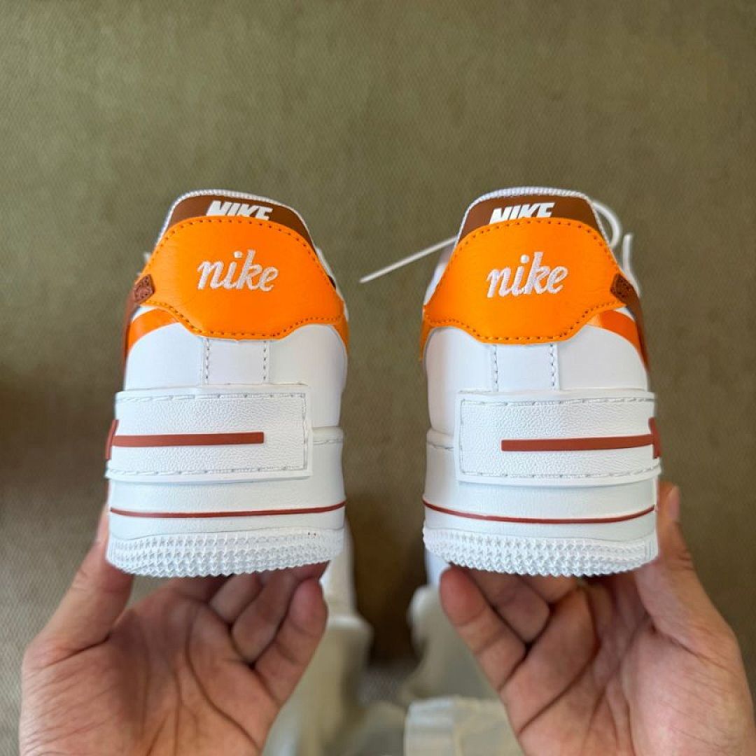 Nike Air Force 1 Shadow Women's White Orange Bronze Gradient Sneakers