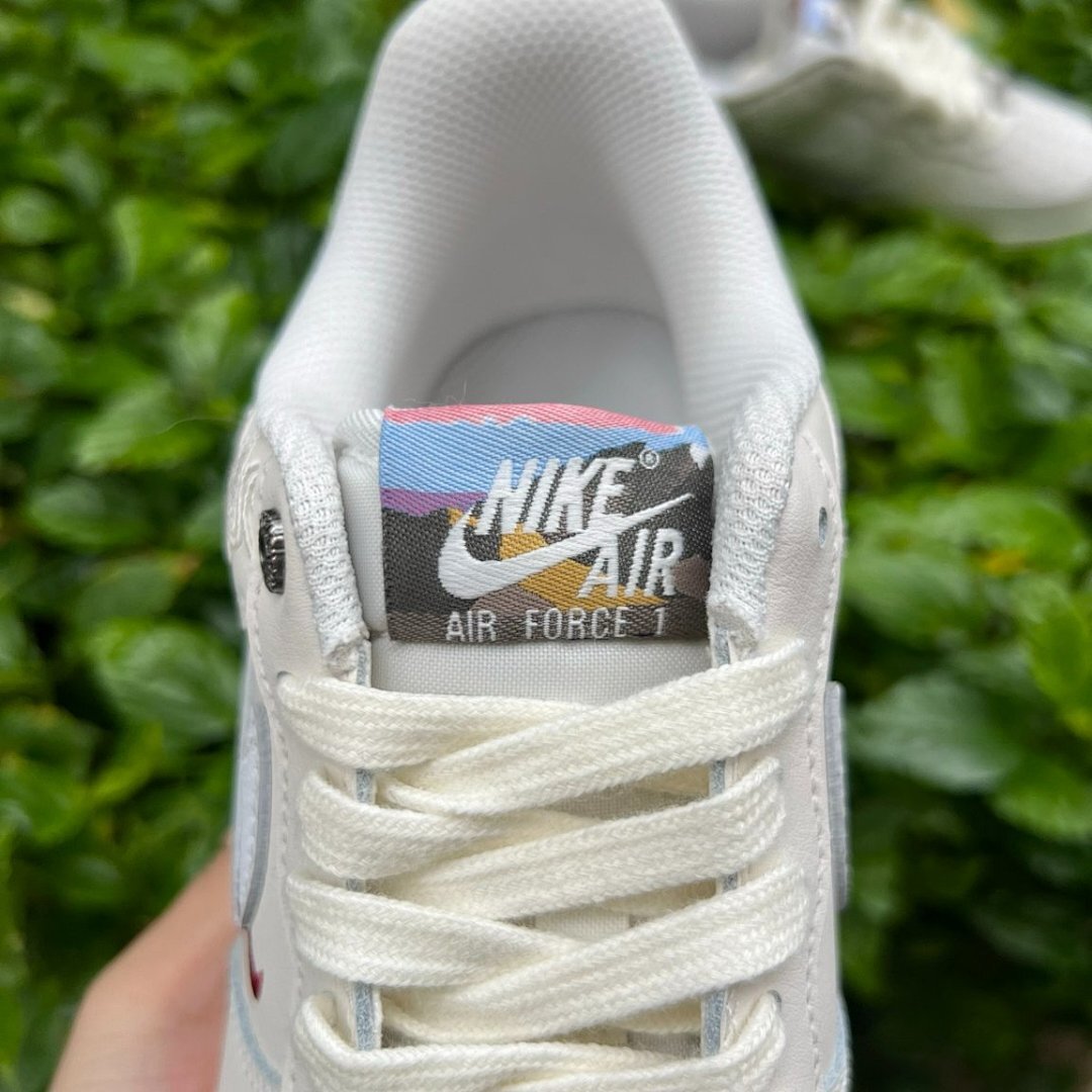 Nike Air Force 1 Low Year of the Dragon 2024 FD0746-100 Sail White Cream Embossed Dragon Pattern Lunar New Year Red Mini Swoosh Sneakers