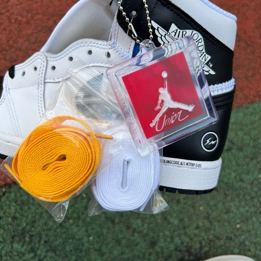 Nike Air Jordan 1 High OG Union x Fragment Design 'Black Toe' Sample Sneaker White Black Grey SP20-MNJDLS-735-CHRIS-HIROSHI Limited Edition Collaboration