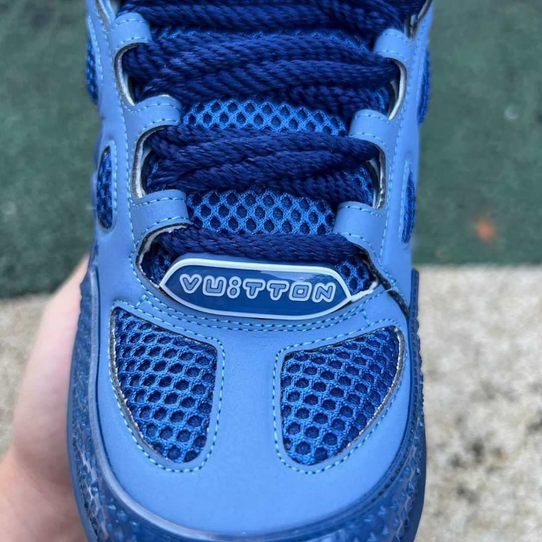 Louis Vuitton LV Trainer Deep Blue Monogram Flower Men's Luxury Sneakers