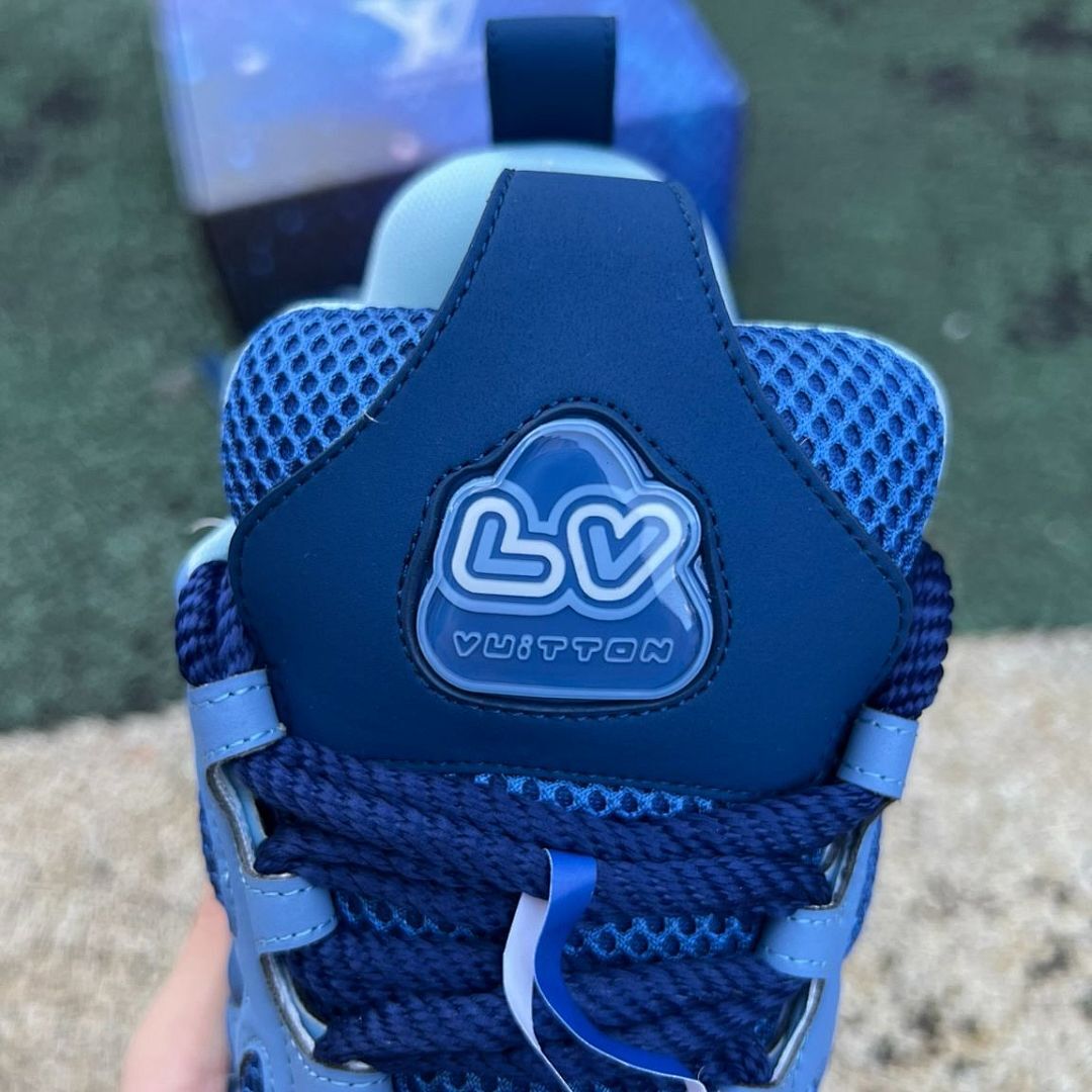 Louis Vuitton LV Trainer Deep Blue Monogram Flower Men's Luxury Sneakers