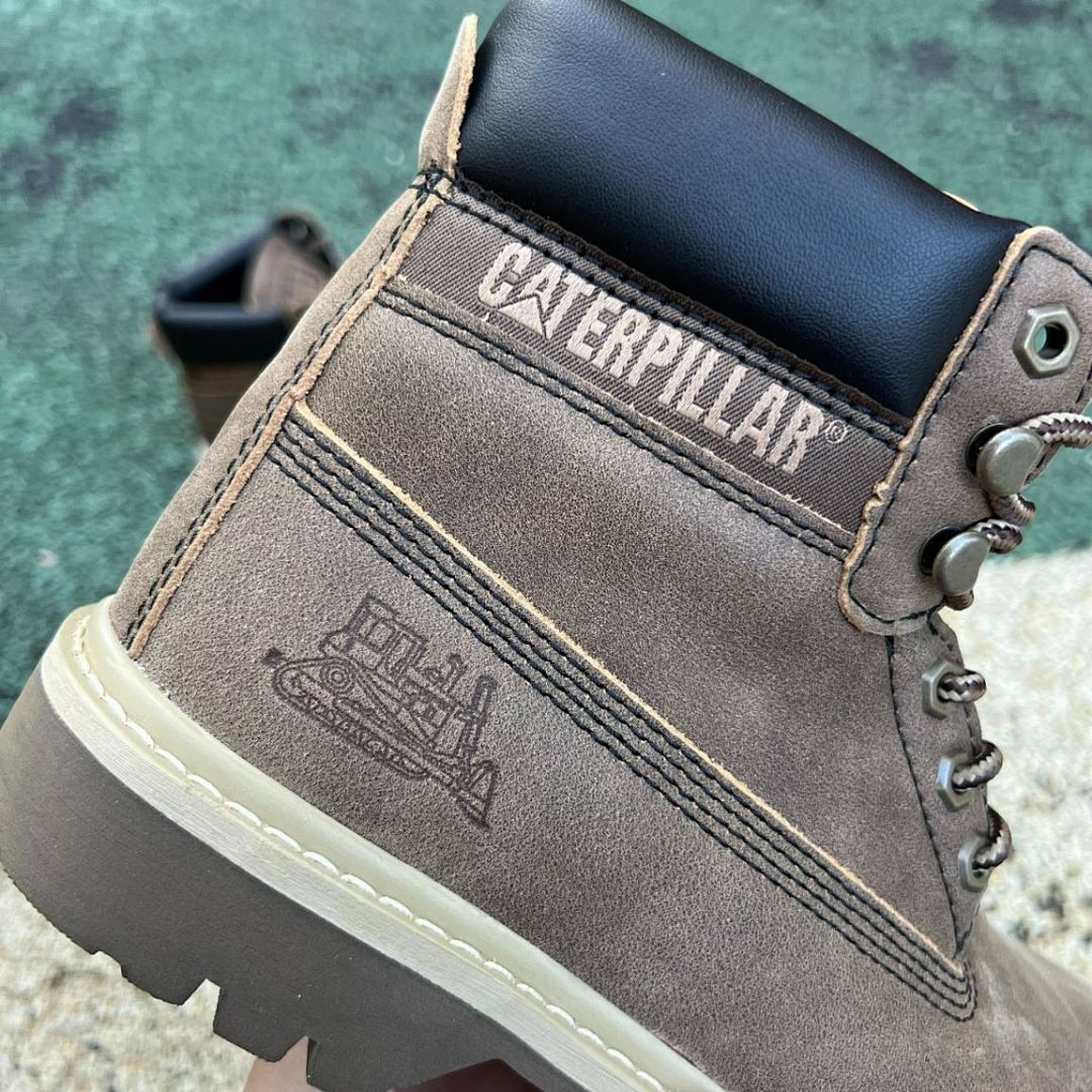 Caterpillar CAT Colorado Men's Brown Taupe Nubuck Leather Padded Collar Ankle Work Boots