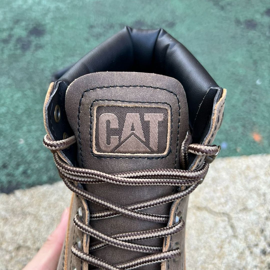 Caterpillar CAT Colorado Men's Brown Taupe Nubuck Leather Padded Collar Ankle Work Boots