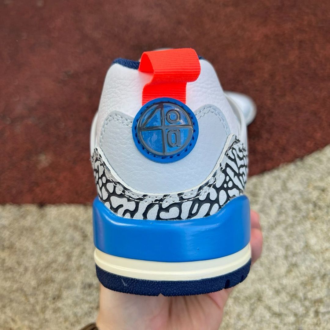 Jordan Spizike Low White Royal Blue Cement Grey Orange Peel FV1527-104 Men's Sneakers